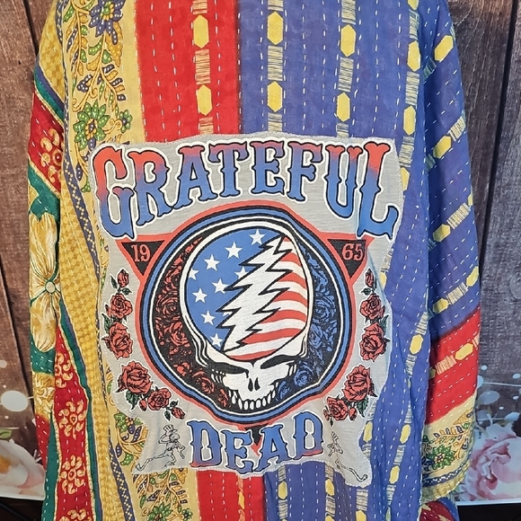 OOAK GRATEFUL DEAD KANTHA KIMONO SM-2X - Picture 3 of 10